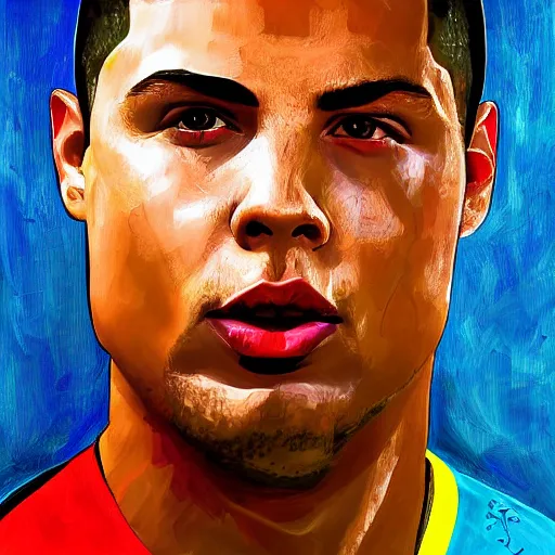 Image similar to ronaldo nazario portrait by mark mann