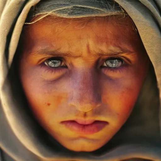 Image similar to photo of donald trump, afghan girl, award - winning photo by national geographic