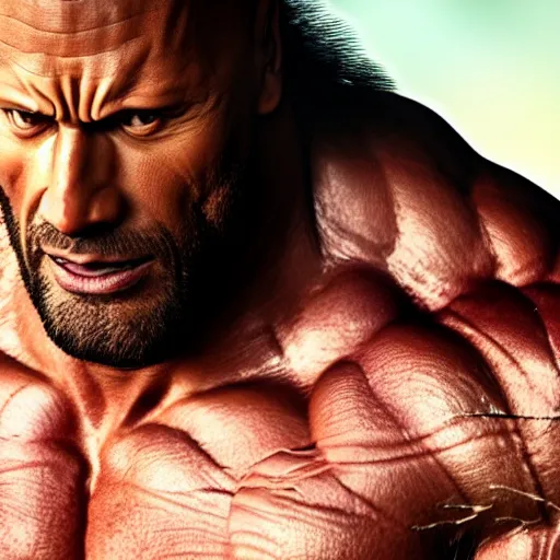 Prompt: Dwayne Johnson as Wolverine,muscle extremely detailed, fantastic details full face, mouth, trending on artstation, pixiv, cgsociety, hyperdetailed Unreal Engine, optimization 4k 8k ultra HD, WLOP