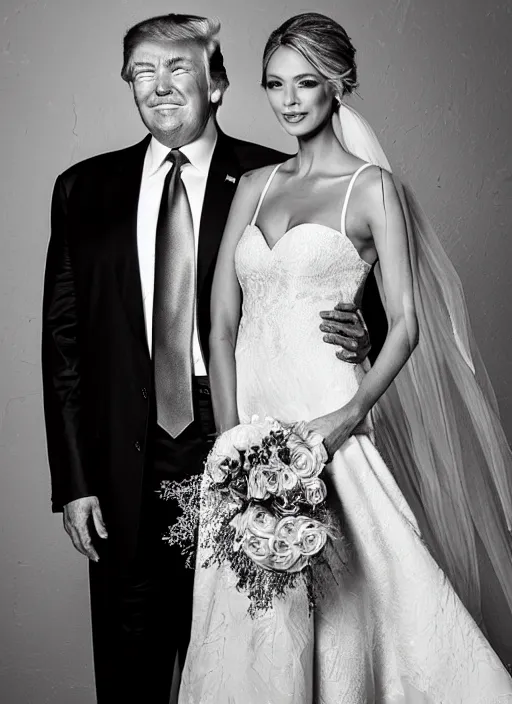 Image similar to donald trump instagram couple's wedding photo shoot