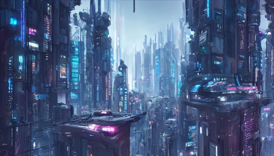 Prompt: 3 d rendering of futuristic cyberpunk city, cgsociety, 4 k, ultra detailed