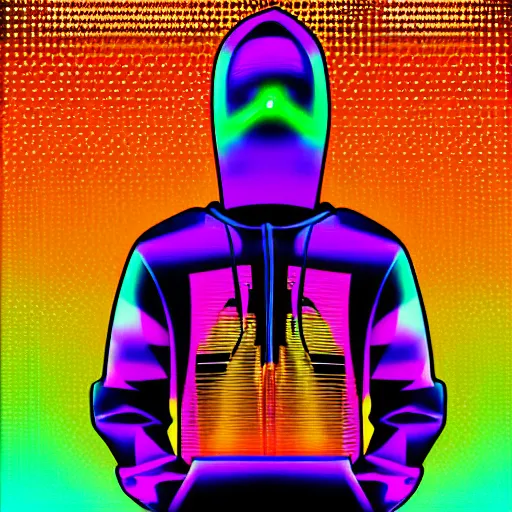 Image similar to vector c 3 po in hoodie, portrait, vaporwave, synthwave, neon, vector graphics, cinematic, volumetric lighting, f 8 aperture, cinematic eastman 5 3 8 4 film