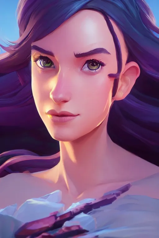 Image similar to epic lady portrait stylized as fornite style game design fanart by concept artist gervasio canda, behance hd by jesper ejsing, by rhads, makoto shinkai and lois van baarle, ilya kuvshinov, rossdraws radiating a glowing aura global illumination ray tracing hdr render in unreal engine 5