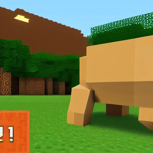 Image similar to capybara in minecraft