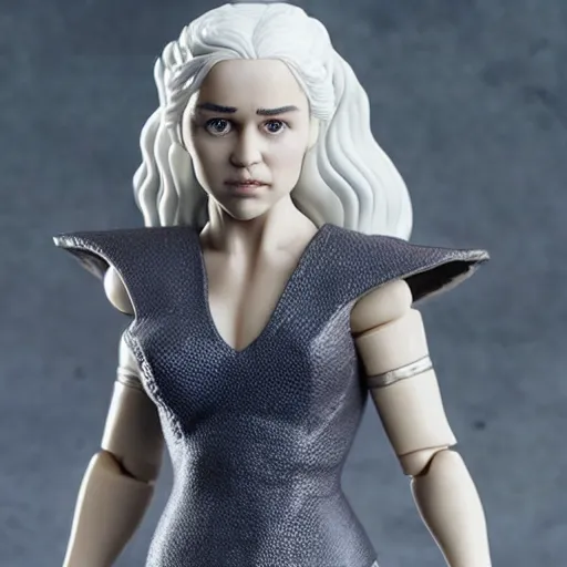 Image similar to daenerys targaryen as a vinyl action figure with no joint articulation, by Hasbro, product photo