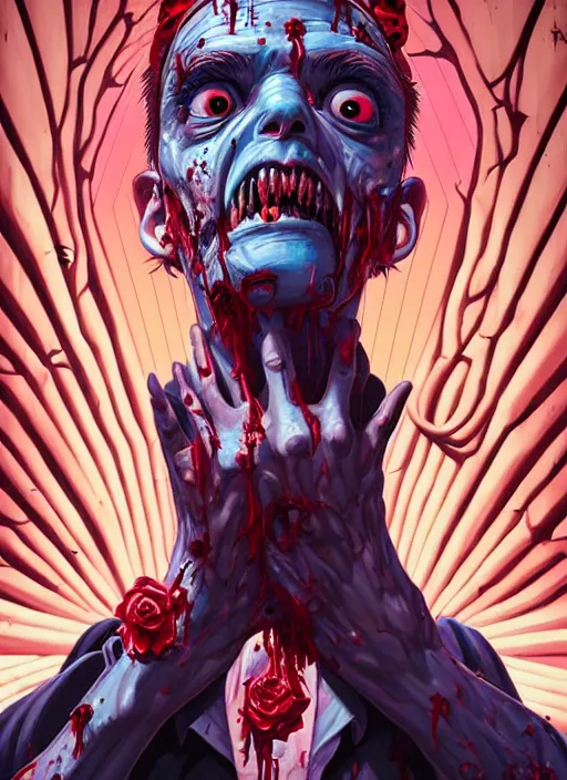Image similar to zombie in sci fi prison, tristan eaton, victo ngai, artgerm, rhads, ross draws