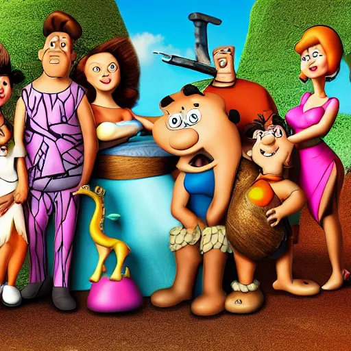 Prompt: The Flintstones