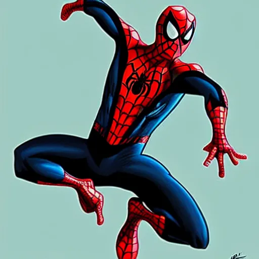 Prompt: spider - man drawn by quinton hoover,