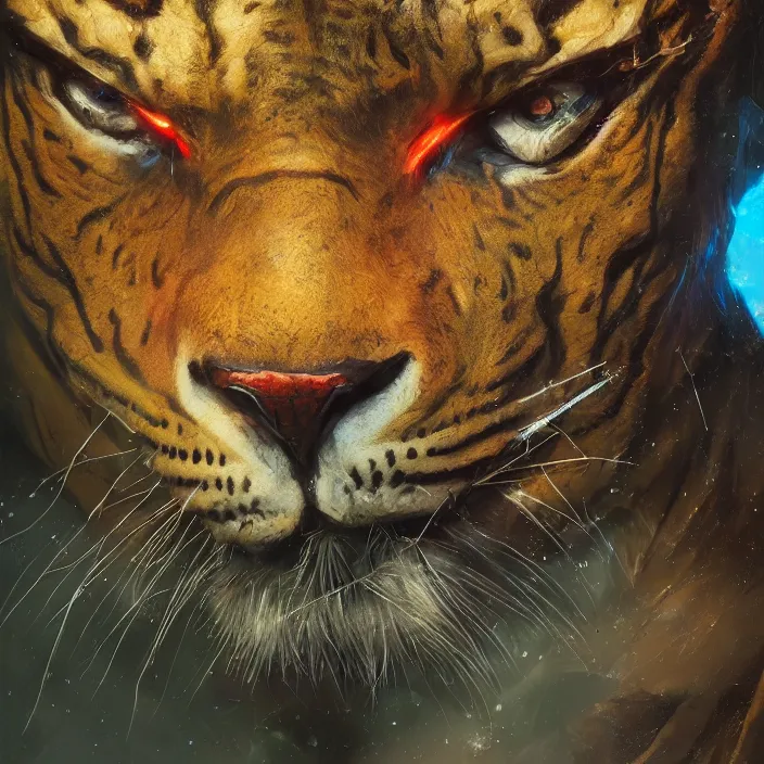 Image similar to the eye of the liger, d & d style, trending on artstation, intricate, highly detailed, vivid painting, colorful, art by greg rutkowski