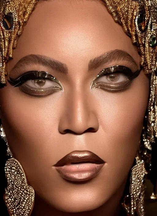 Prompt: photo of beyonce music video, artdeco style showstudio, face close up, vogue magazine, 2 0 2 0, canon, highly realistic. high resolution. highly detailed. dramatic. 8 k. 4 k. zeiss lens, canon eos, cinematic lighting, photography, film still