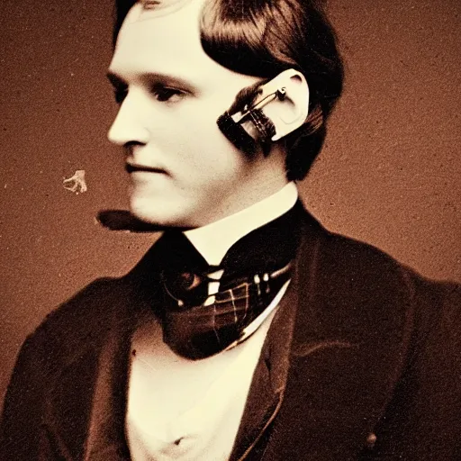 Image similar to Portrait of a Victorian Gentleman with a Steampunk prosthetic