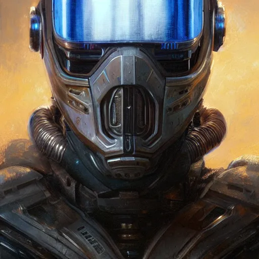 Prompt: realistic scifi cyberpunk knight, closeup portrait art by donato giancola and greg rutkowski, realistic face, digital art, trending on artstation, heart shaped helmet, symmetry!!!