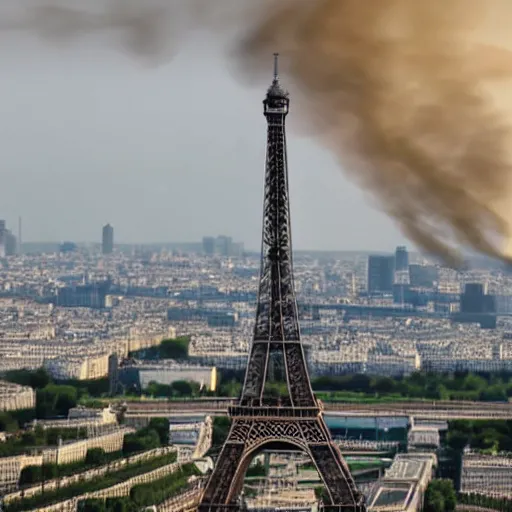 Prompt: eiffel tower is burning, realistic footage, natural lighting, bfmtv