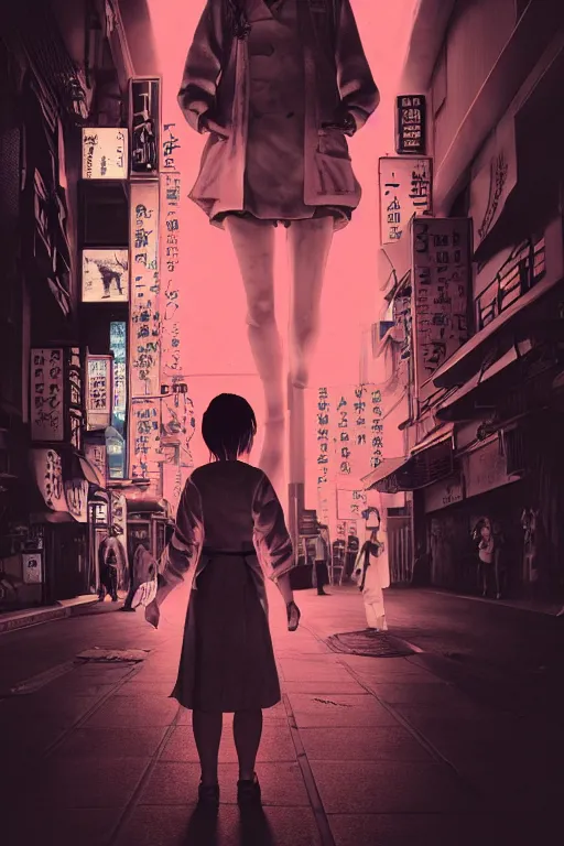Prompt: portrait of a Japanese creepy nurse girl, wearing a straight jacket in a busy Tokyo street at night, neon lights, advertising, intricate artwork, nightmare fuel, terrifying, by akihiko yoshida , trending on artstation, greg rutkowski, cinematic, hyper realism, high detail, octane render, 8k