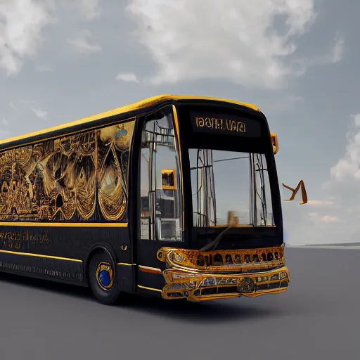 Image similar to floating bus, digital art, cosmic, 3 d high definition, trending on art station, photorealistic, high resolution, 8 k, octane, hyper detailed, insane details, intricate, elite, ornate, elegant trend, highly detailed and intricate, sharp focus, photography, unreal engine