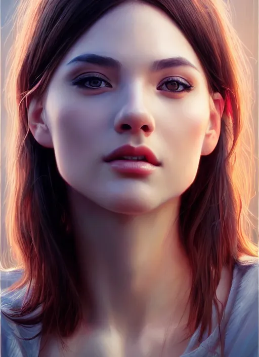 Image similar to photo of a gorgeous young woman in the style of stefan kostic, realistic, sharp focus, 8k high definition, insanely detailed, intricate, elegant, art by stanley lau and artgerm