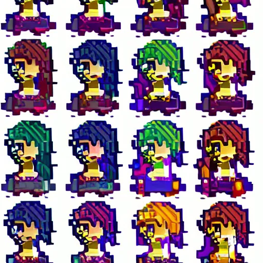 Prompt: girl sprite art