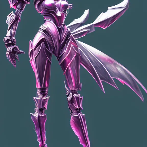 Image similar to extremely detailed giantess shot of a goddess that's a giant beautiful stunning anthropomorphic robot female dragon, standing majestically on a mountain, elegant pose, robot dragon claws, streamlined shiny silver metal armor, fuchsia skin below the armor, sharp metal claws, long elegant tail, detailed warframe fanart, destiny fanart, high quality digital art, giantess art, furry art, warframe art, furaffinity, DeviantArt, artstation, 8k HD, octane render