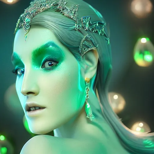 Image similar to wonderful princess of emerald with fair skin, ornate 8 k gorgeous intricate detailed, accent lighting, dramatic light, octane render