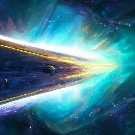 Prompt: beautiful digital painting of a cosmic boat sailing through space, hyperdetailed, trending on Artstation