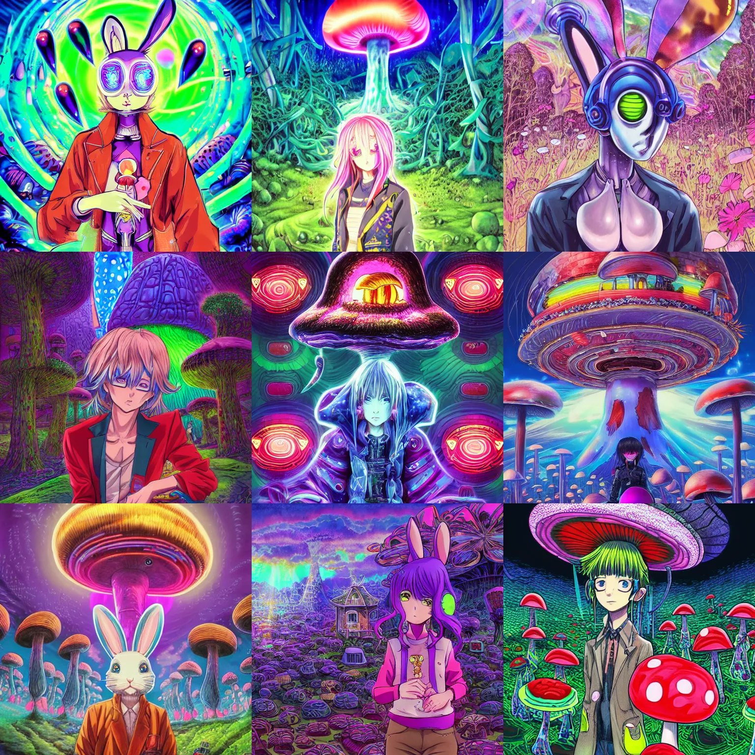 captivating artwork inspired by psychedelic anime on Craiyon