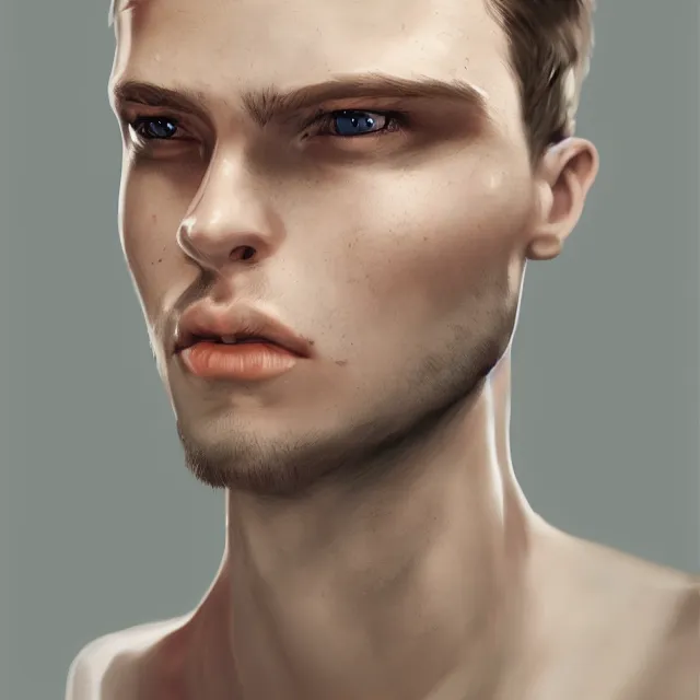 Image similar to attractive young white males digital art, cgsociety, artstation, 4k, realistic