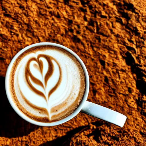 Image similar to a latte, in a dark cave