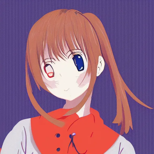 Image similar to a portrait of high school girl in the style of kyoto animation, Illustrator, in simple background, trending on pixiv