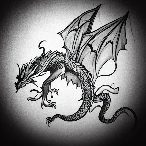 Prompt: the dragon with the girl tatoo