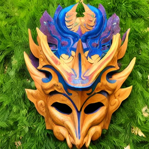 Image similar to divine dragon wooden mask