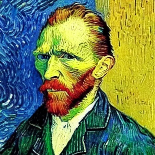 Image similar to photo realistic image of the painter vincent van gogh in modern day