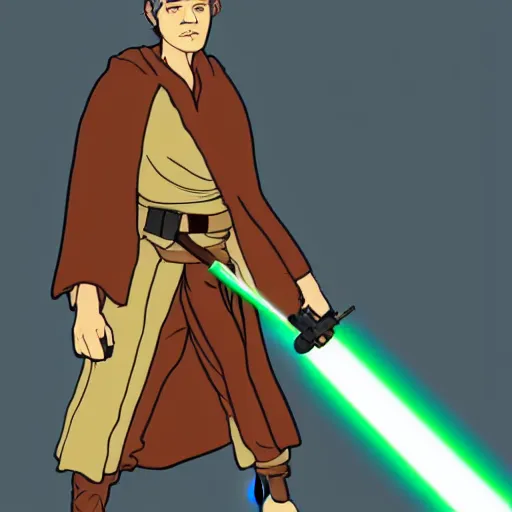 Prompt: illustration of a very cool jedi