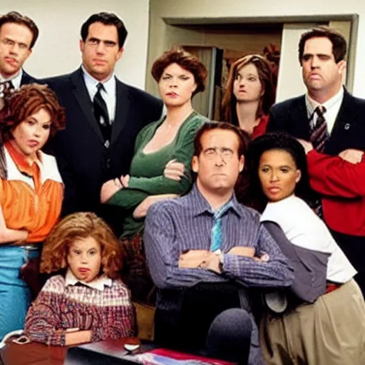 Image similar to the office cast on roseanne tv show, movie still