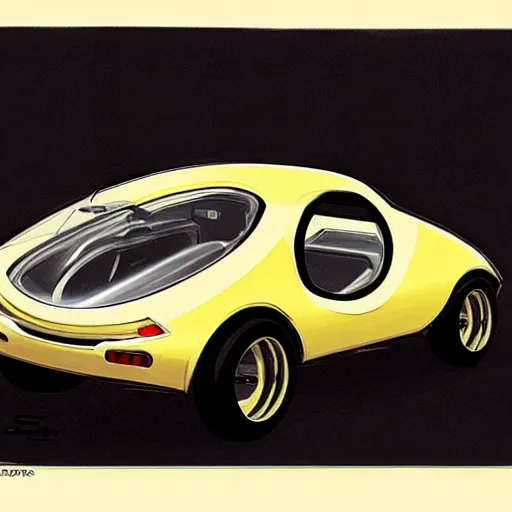 Image similar to concept art of a tiny car, painted by syd mead, high quality