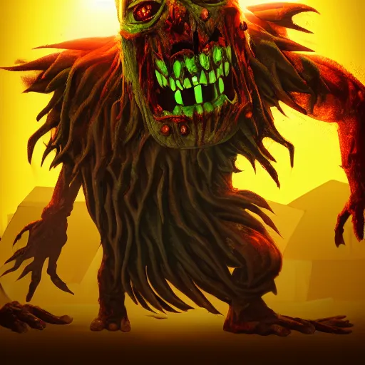 Image similar to angry zombie, epic legends game icon, stylized digital illustration, radiating a glowing aura, global illumination, ray tracing, hdr, fanart arstation by ian pesty and katarzyna bek - chmiel