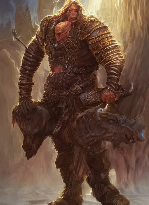 Image similar to minotaur dnd, ultra detailed fantasy, dndbeyond, bright, colourful, realistic, dnd character portrait, full body, pathfinder, pinterest, art by ralph horsley, dnd, rpg, lotr game design fanart by concept art, behance hd, artstation, deviantart, hdr render in unreal engine 5