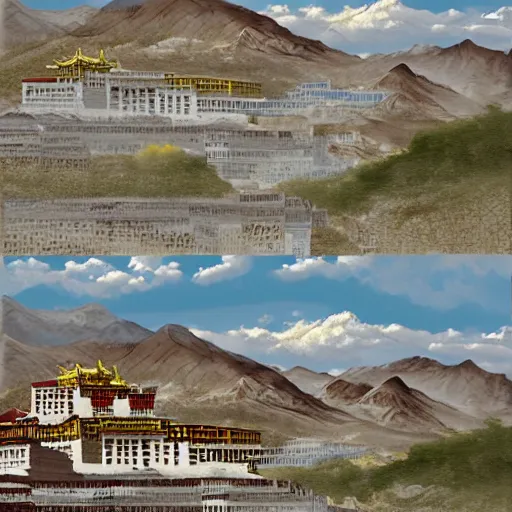 Prompt: city of lhasa, digital art