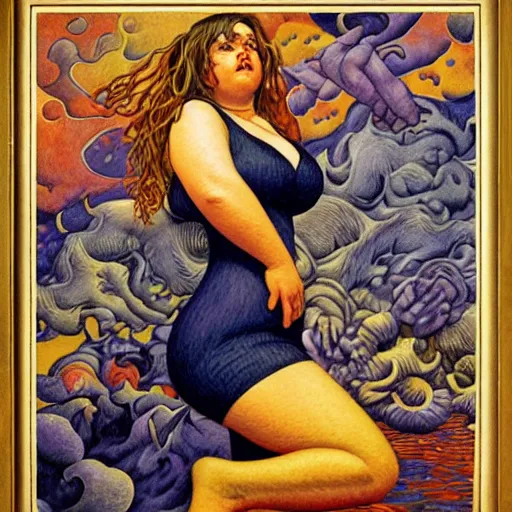 Image similar to they told you too fat, gerald brom, paul signac, trending on artstation,