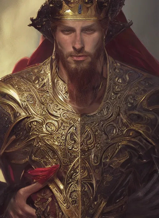 Image similar to digital _ painting _ of _ royal king _ by _ filipe _ pagliuso _ and _ justin _ gerard _ symmetric _ fantasy _ highly _ detailed _ realistic _ intricate _ port