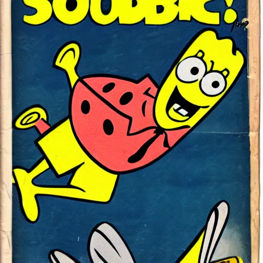 Image similar to 1 9 5 0's comic magazine cover of spongebob