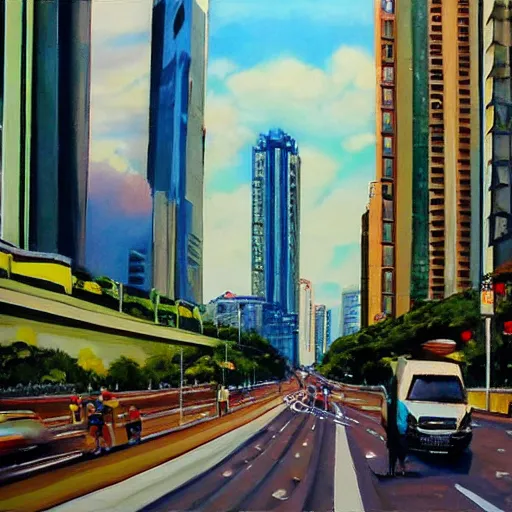 Image similar to avenida paulista painted by alexei lantsev