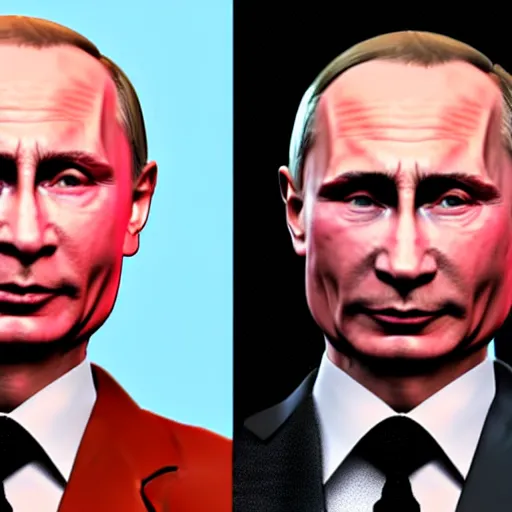 Image similar to Detailed image of Vladimir Putin, in game style 8k, wearing only pants with a bare torso, his body is old and ugly with sagging old skin,