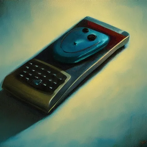 Image similar to chill vintage cellphone aesthetic, oil painting, pale colors, high detail, 8 k, wide angle, trending on artstation,