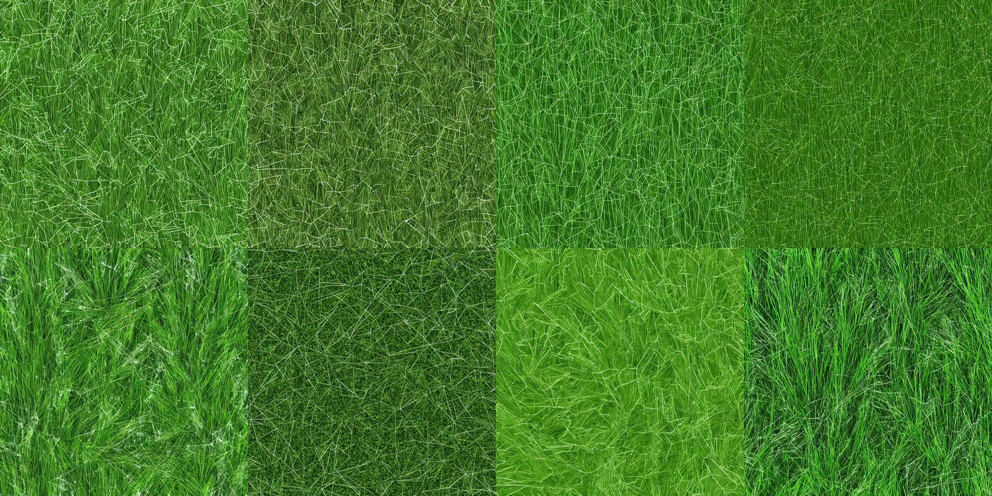 Prompt: gemlike grassy terrain texture, thin green glassy crystal shards, detailed terrain texture, shiny, 2 d texture, seamless