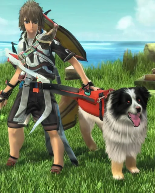 Image similar to australian shepherd with noah in xenoblade chronicles