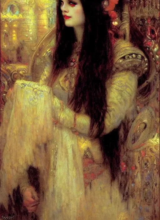 Image similar to gothic princess portrait. by gaston bussiere