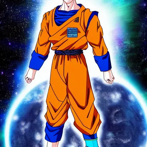 Image similar to goku in a spacesuit in awe at the beauty of the universe 4 k