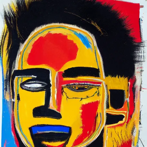 Image similar to A extremely highly detailed majestic hi-res beautiful immaculate head and shoulders painting of a strong black african man by Jean-Michel Basquiat, 8k, high textures, hyper sharp, insanely detailed and intricate, super detailed, 4k HDR high quality