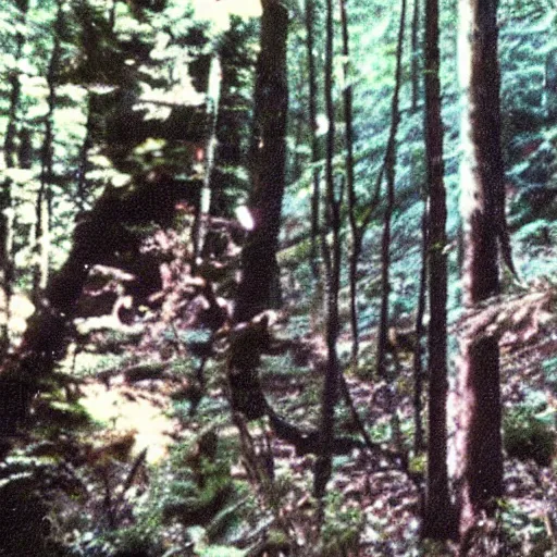 Image similar to A screen capture of found footage video left behind by a missing hiker in 1986