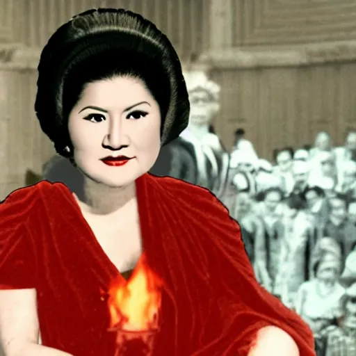 Image similar to imelda marcos burning in hell